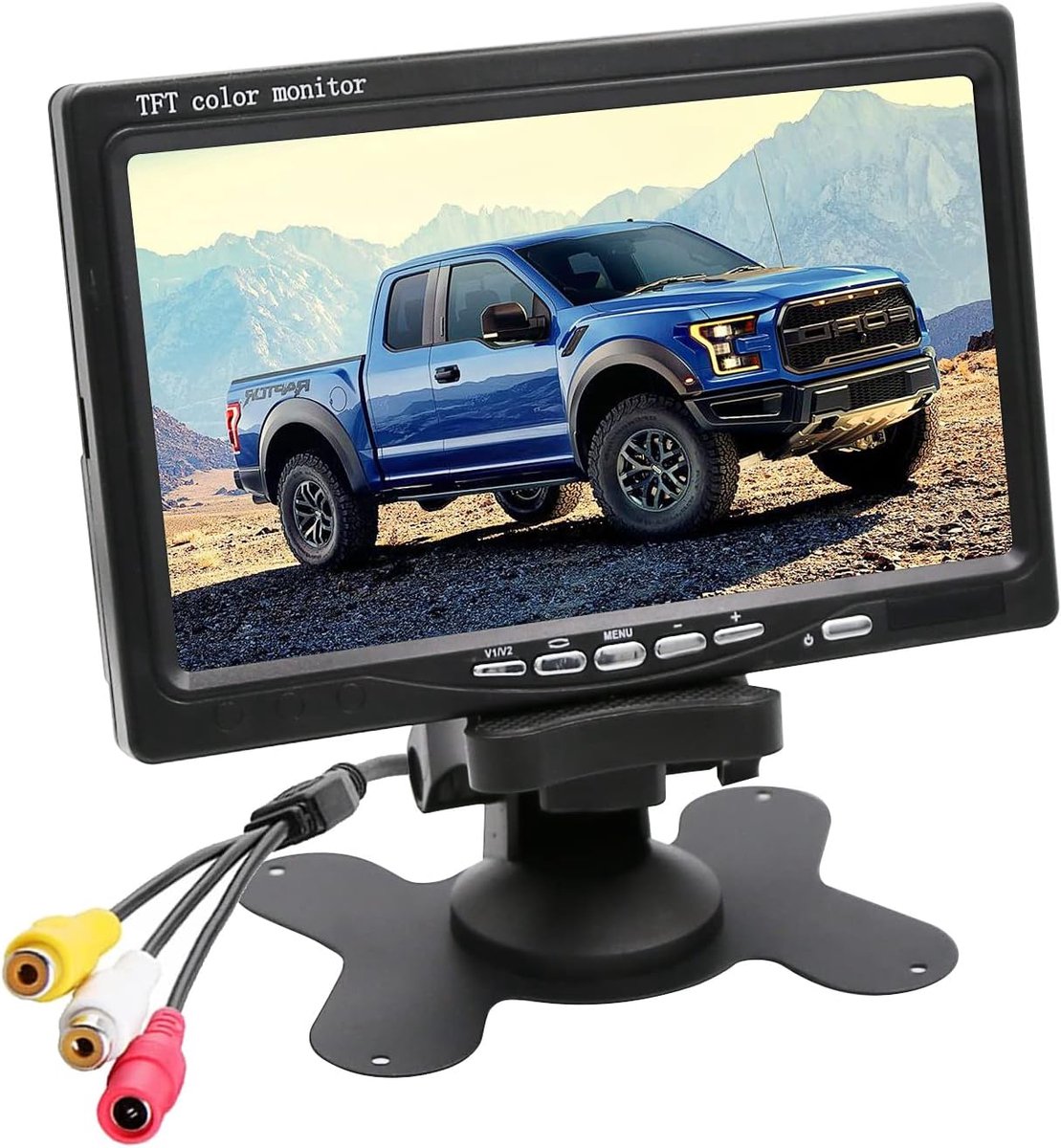SnelShoppen - 7 Inch Achteruitkijkcamera Monitor, Full Colour LCD Display, 800 x 480 Resolutie, 2 AV Ingangen, Geschikt voor Auto, Vrachtwagens, Busse