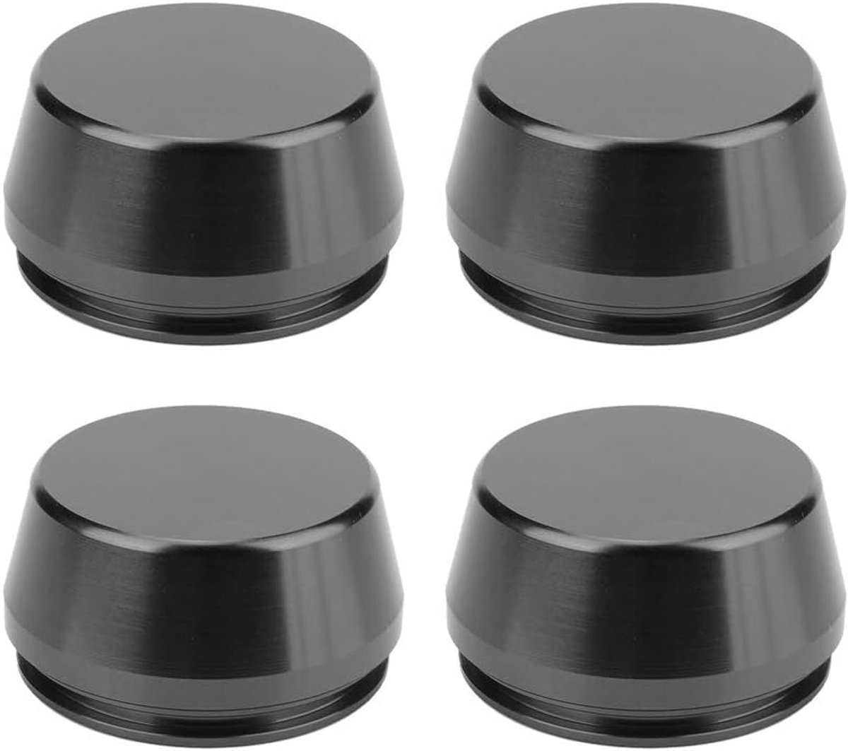 SnelShoppen - 4 Stuks 56mm/2.2in Universele Wielnaafkap van Aluminium, Zwart, Duurzaam en Hoogwaardige Carrosserieaccessoire voor Auto