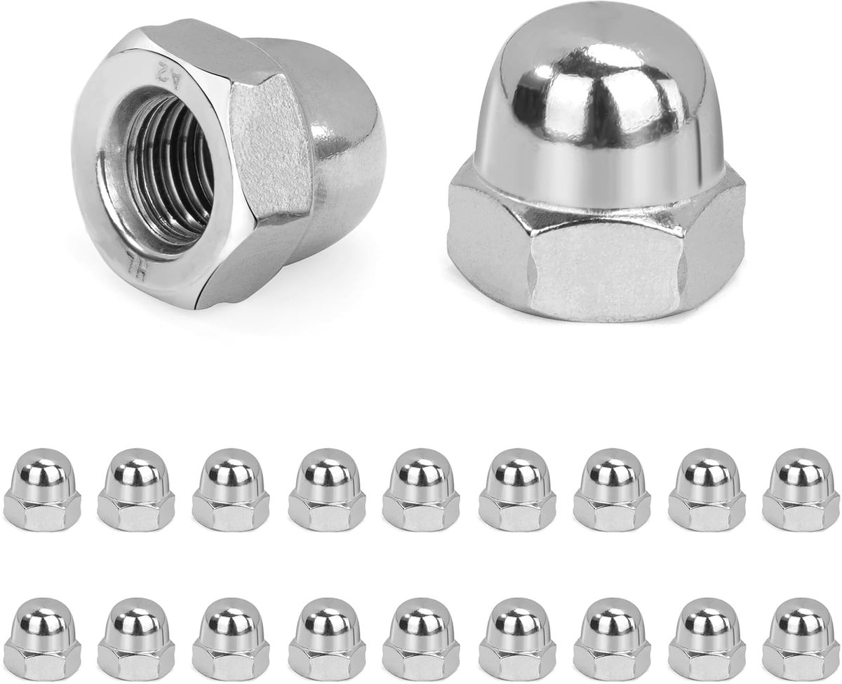 QIMEI-SHOP Cap nuts M8 stainless steel Cap nuts A2 Socket nuts Hexagon cap nuts according to DIN 1587 for screws - ShopVlot