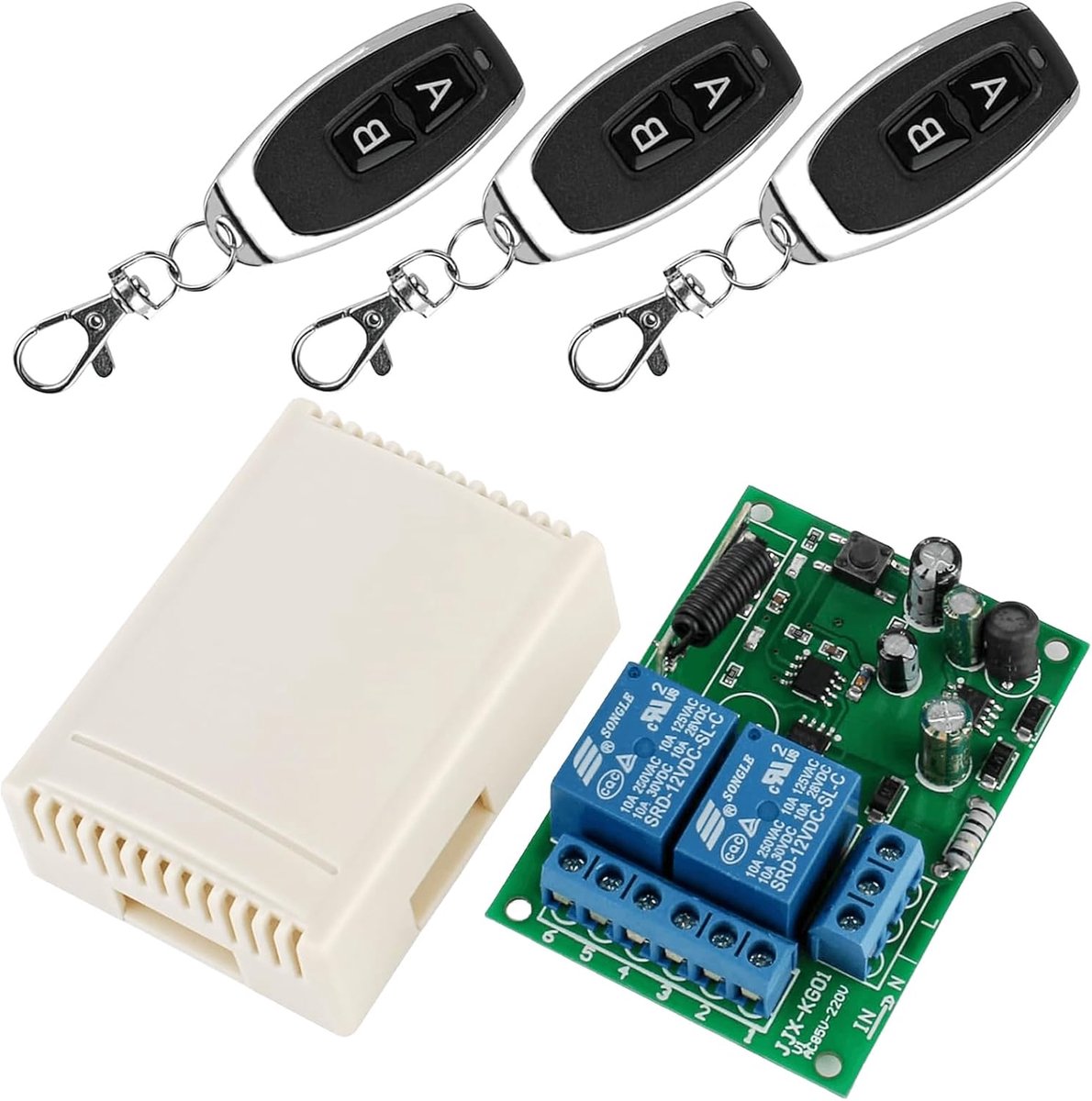 433MHZ FR Wireless Remote Control Switch, 2 Channels: AC 220V, 230V, 240V, Wireless Relay Receiver with 3 - ShopVlot