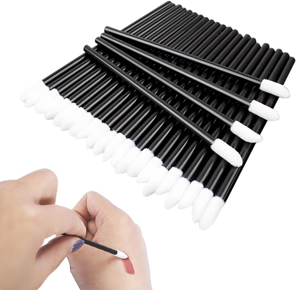 Disposable Lip Gloss 100 Pieces Disposable Brushes Concealer Brush Micro Brush Lip Brush Applicator Stick Makeup Tool - ShopVlot