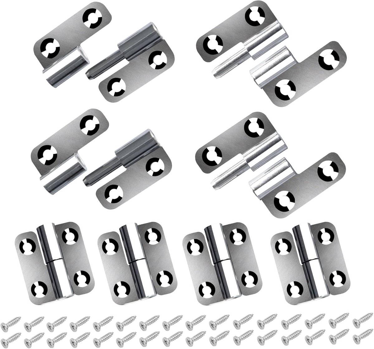 SnelShoppen - 8 Stuks RVS Deurhengsels, Afneembare 1.5 Inch Scharnieren, Roestvrij Staal, Voor Binnen en Buiten, Duurzaam en Corrosiebestendig