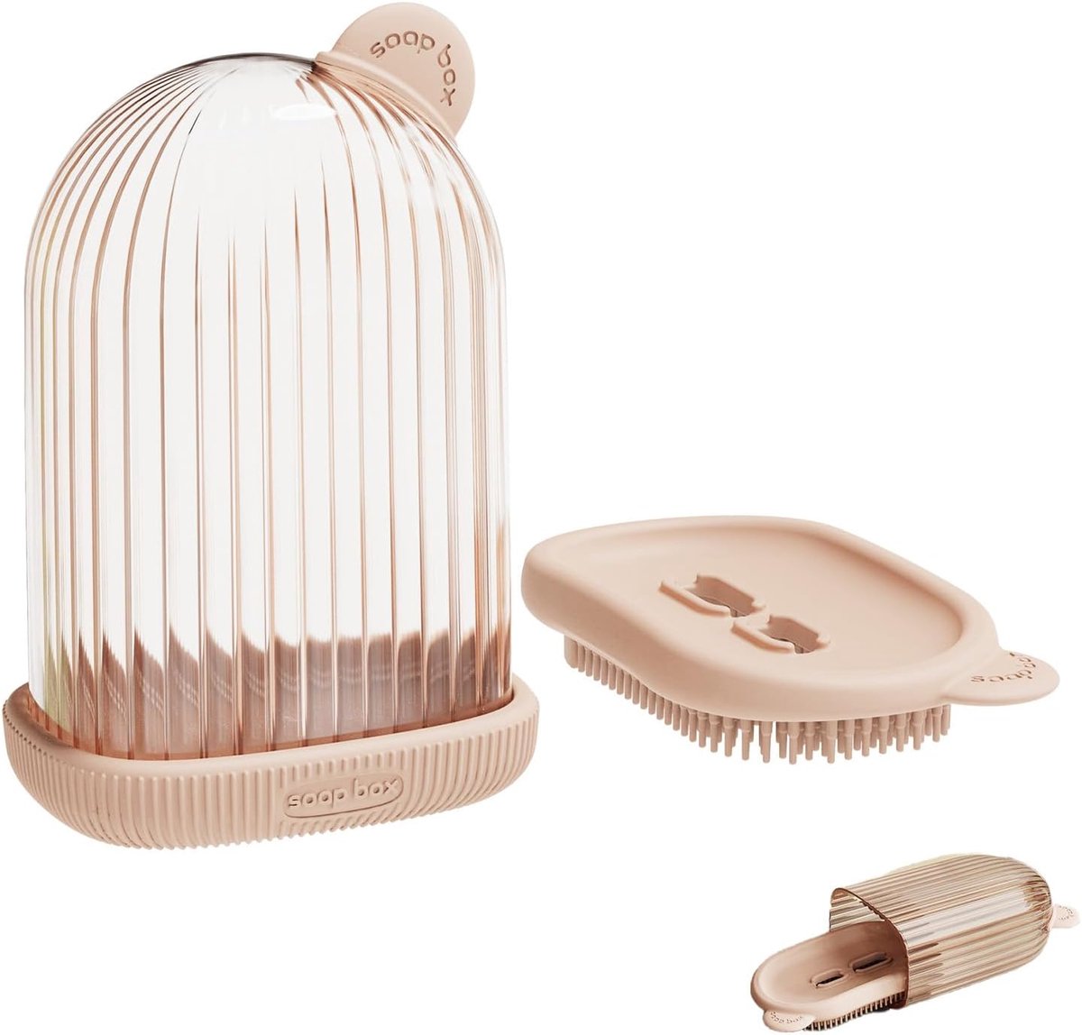 SnelShoppen - Reiszeepdoos met Lichaamsborstel, Waterdichte Zeepdoos voor Thuis, Badkamer, Kamperen, Hiking, Outdoor Activiteiten, Compact en Lichtgew