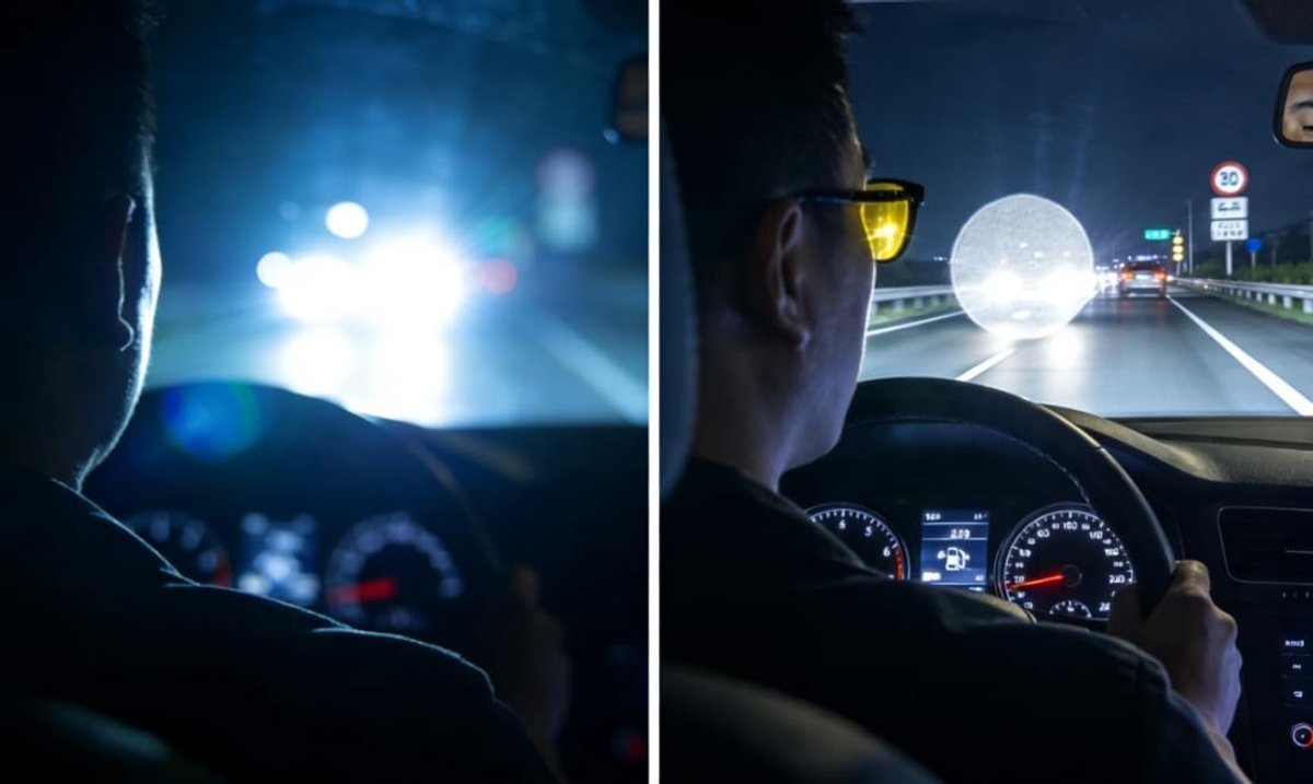 Nacht rijden over voorgeschreven brillen voor mannen en vrouwen, ideaal voor brillendragers, omkeerbare gele lenzen, ergonomisch ontwerp en UV-bescherming
