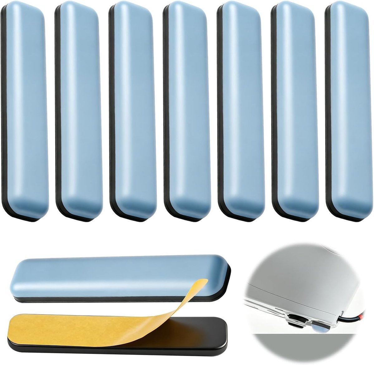 15 x 75 mm zelfklevende teflon glijders - 8 stuks voor meubels, vloerbescherming en eenvoudig verplaatsen van zware meubels op tapijt