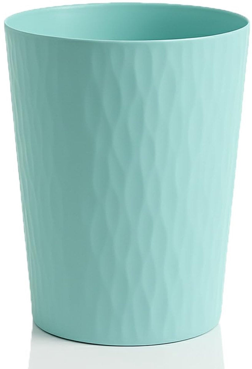 SnelShoppen - Paper Basket 9099 Vuilnisbak Afvalbak Papieremmer Kunststof 12L Mintblauw Voor Kinderen, Kantoor, Keuken, Compact Design