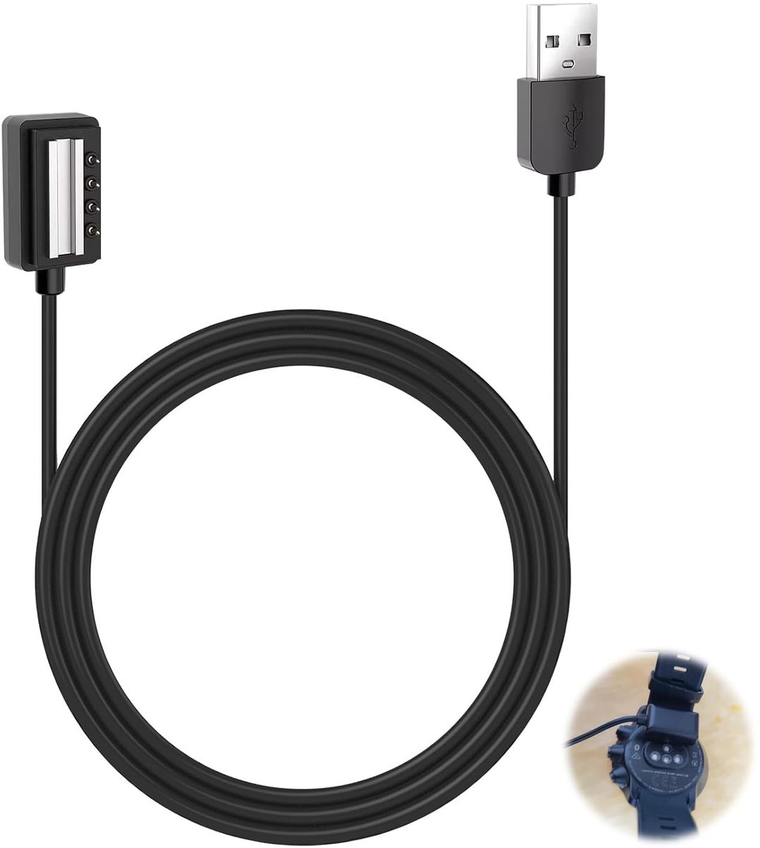 Oplaadkabel van 100 cm voor smartwatch, ideaal voor snelladen en gebruiksgemak