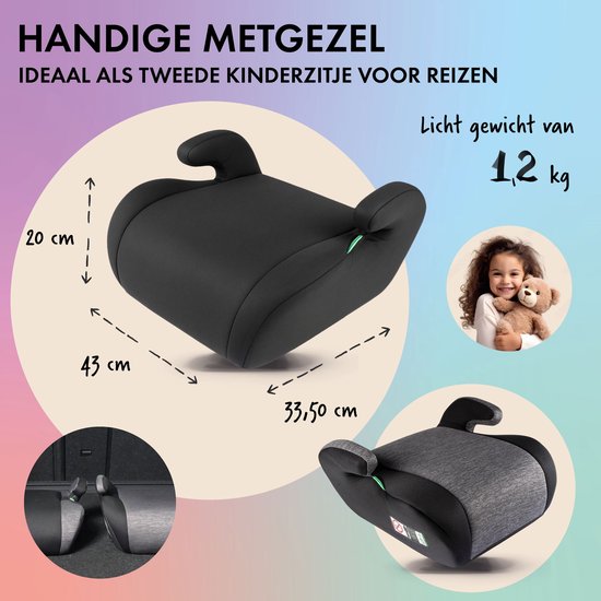 CarComfort Kinderzitje Raffi - zitverhoger auto ECE R 129 gekeurd - kinderzitje zwart — afbeelding 5