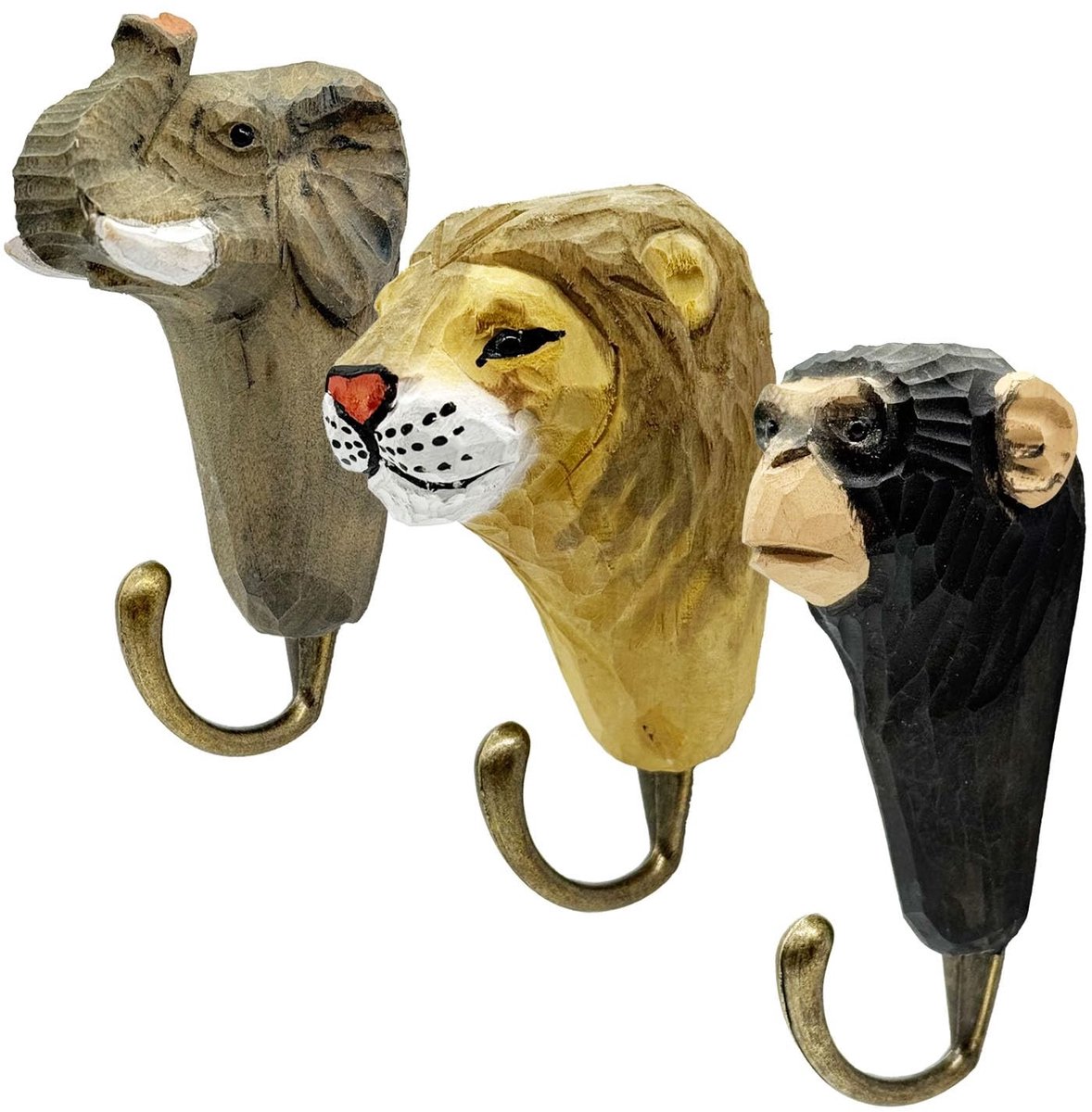 Omgoods - Set van 3 Dieren Wandhaken voor de Kinderkamer