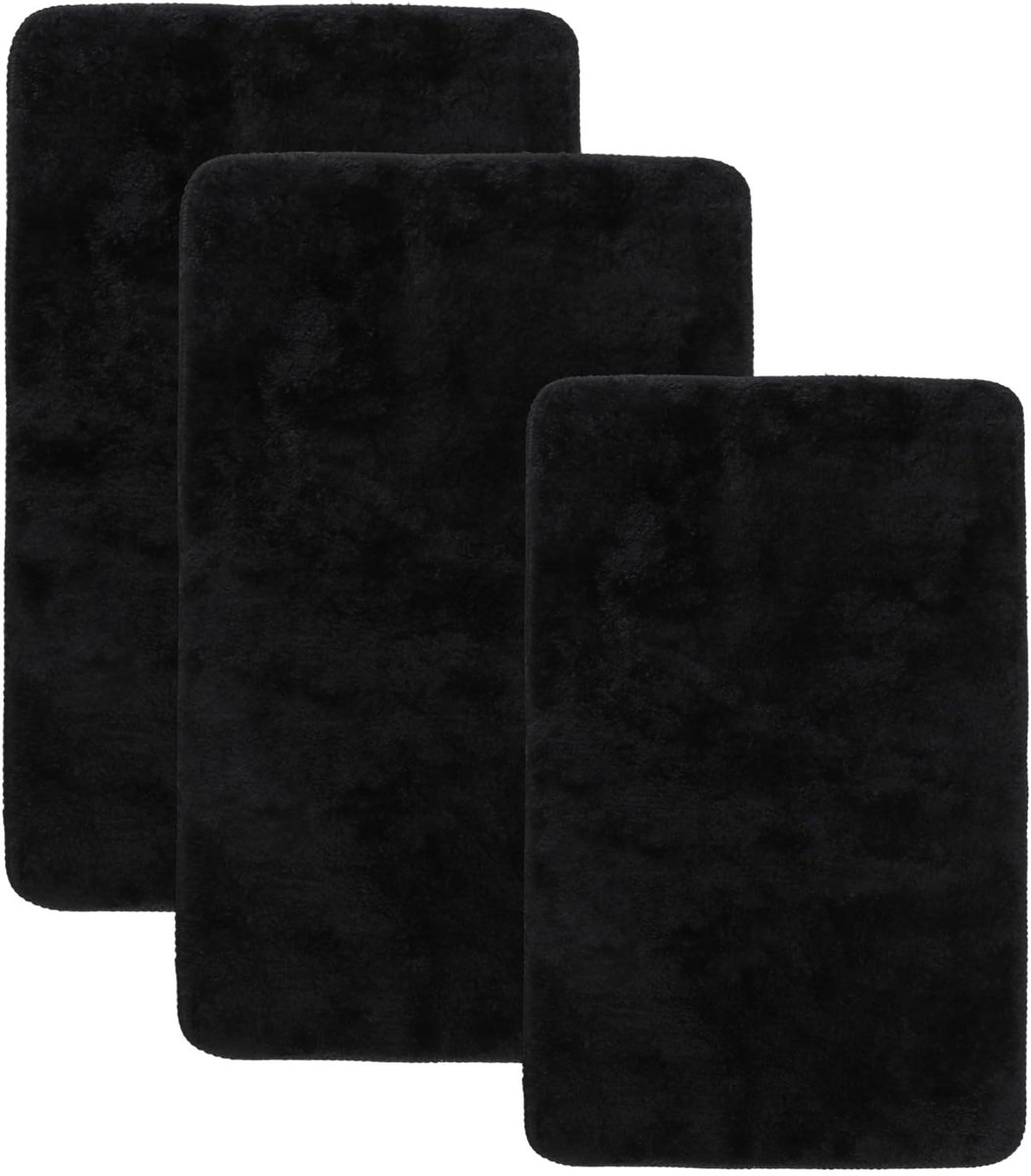Omgoods - 3-delige Badmat Set met Antislip voor Badkamer