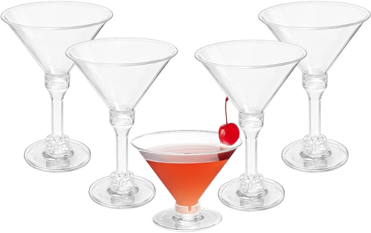 Omgoods - Set van 30 Herbruikbare Martini Glazen van Plastic
