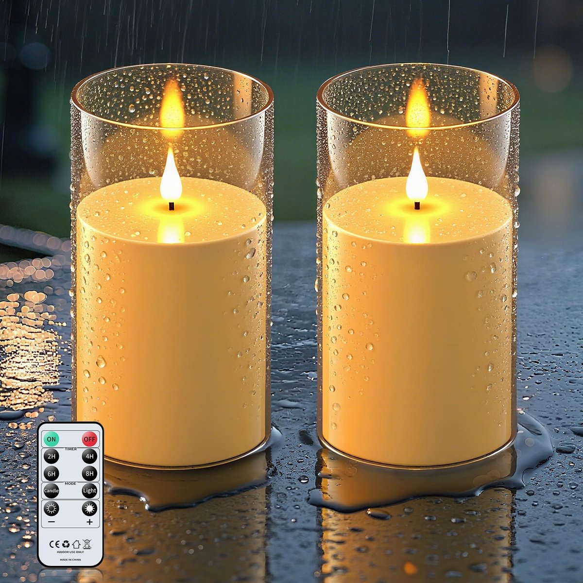 Omgoods - Set van 2 Waterdichte LED Kaarsen met Afstandsbediening