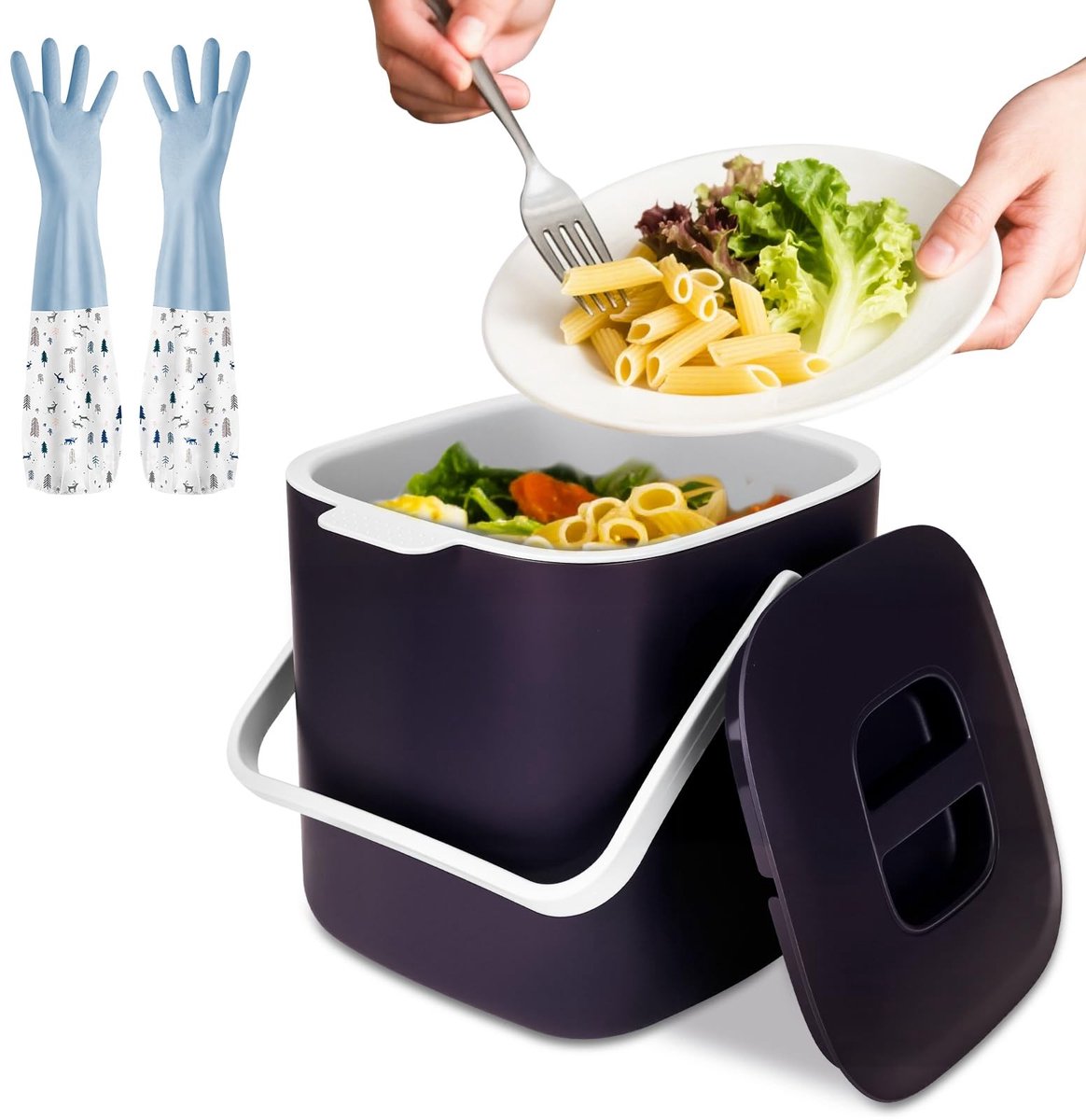 Omgoods - Compost Bak voor Keuken met Afneembare Binnenbak