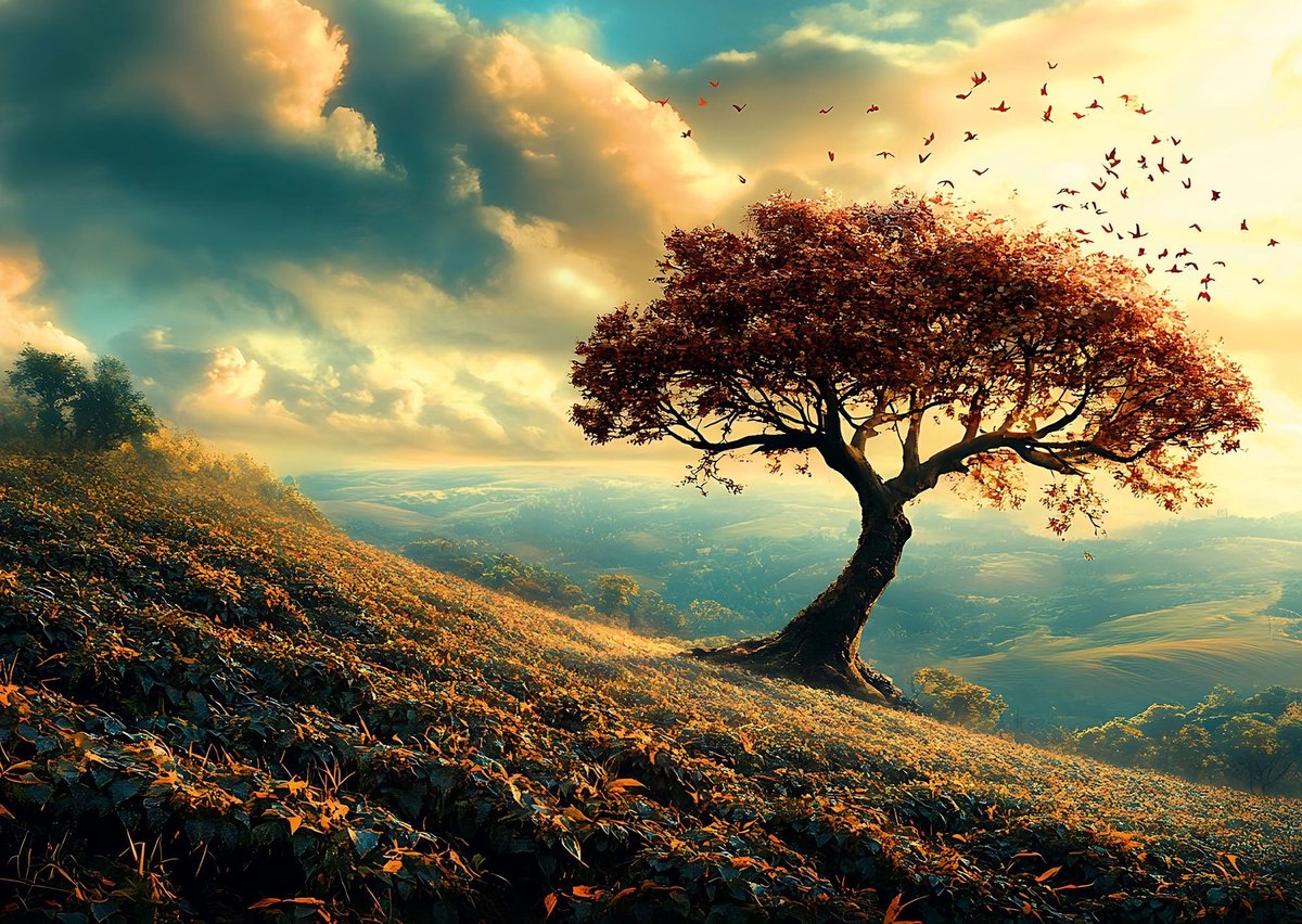 Omgoods - 1000-delig Puzzel 'Herfstland' met Prachtig Herfstlandschap