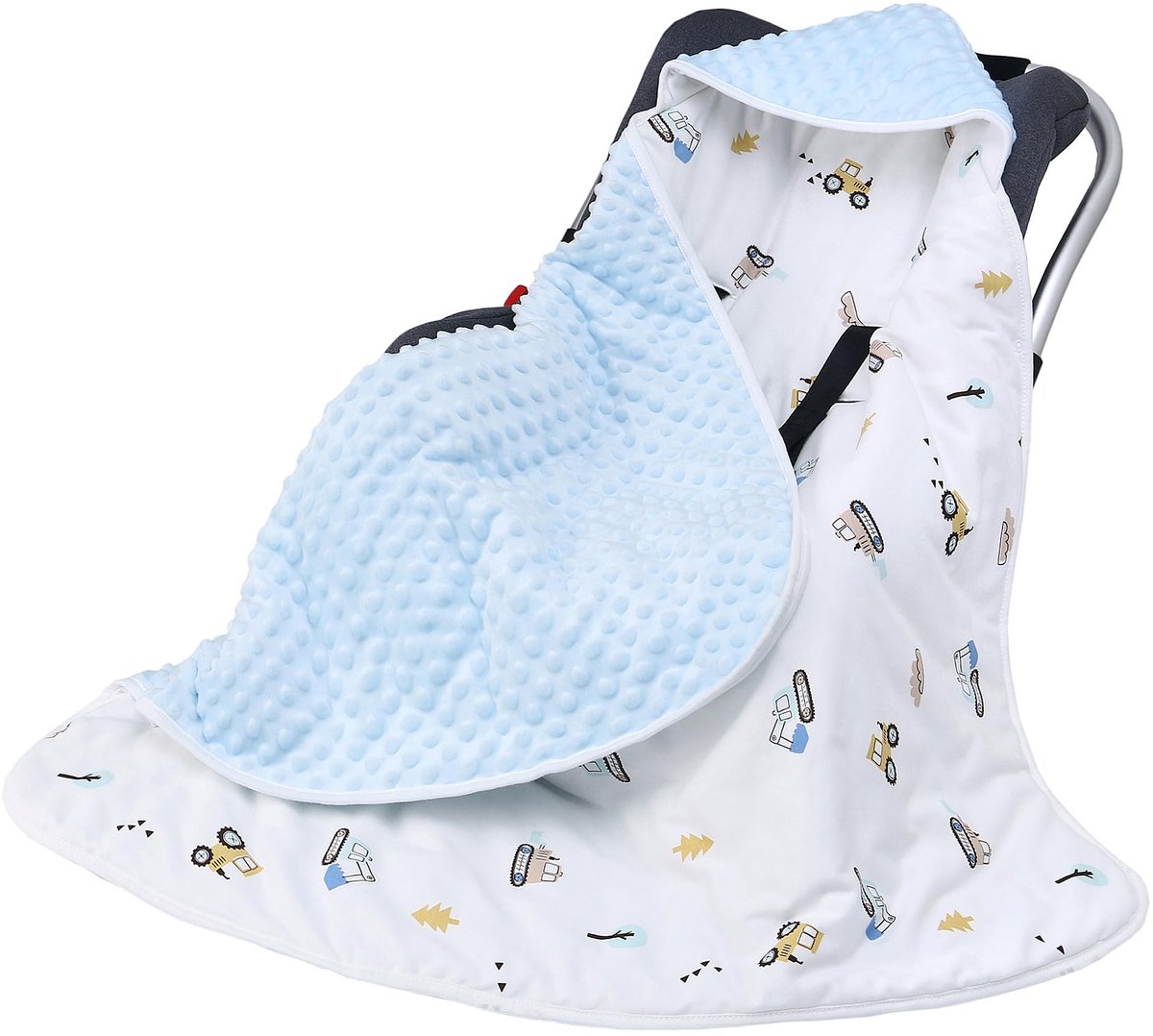 Omgoods - Winter Baby Wrap Dekentje 90x90 cm met 8-Punts Bevestiging