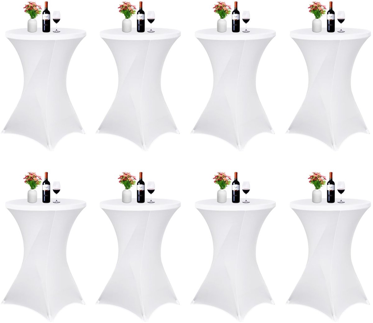 Omgoods - 8-Pack Cocktailtafelkleed met Stretch voor Bar en Feest