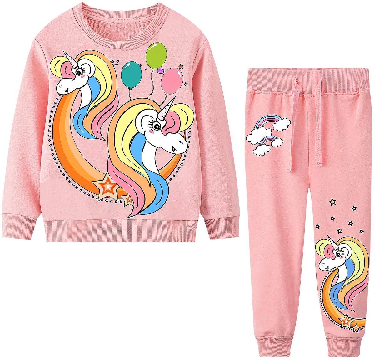 Omgoods - Meisjes Sportoutfit Set met Sweater en Broek 2-7 Jaar