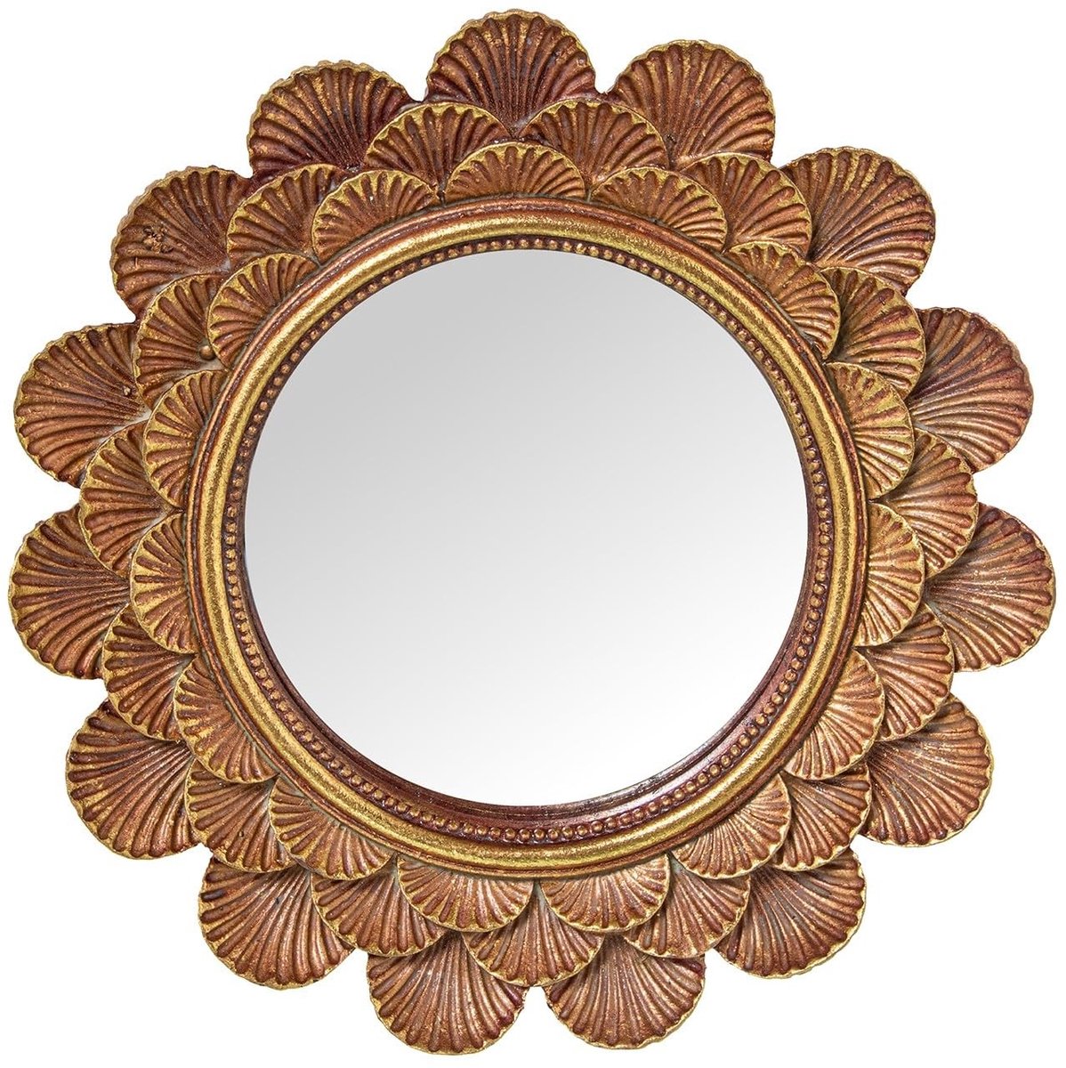Omgoods - Set van 2 Gouden Bloem Spiegels van Kunststof