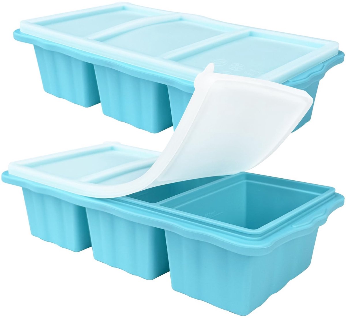 Omgoods - Silicone Vrijzer Mallen met Deksel - 2 Stuks 3 Cup Mallen