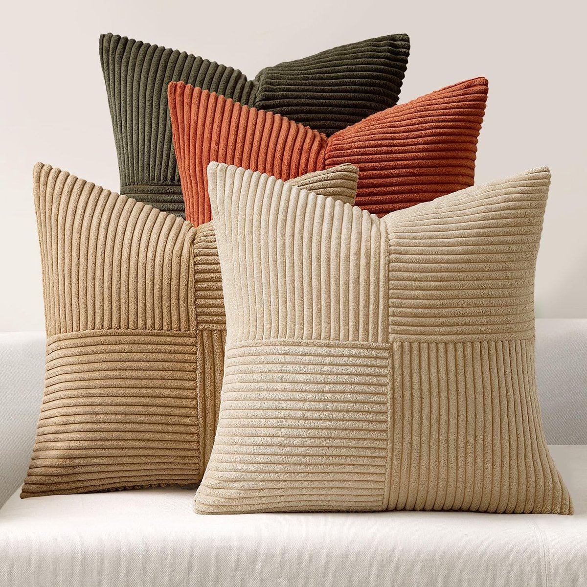 Omgoods - Set van 4 Decoratieve Kussenhoezen Patchwork 50 x 50 cm