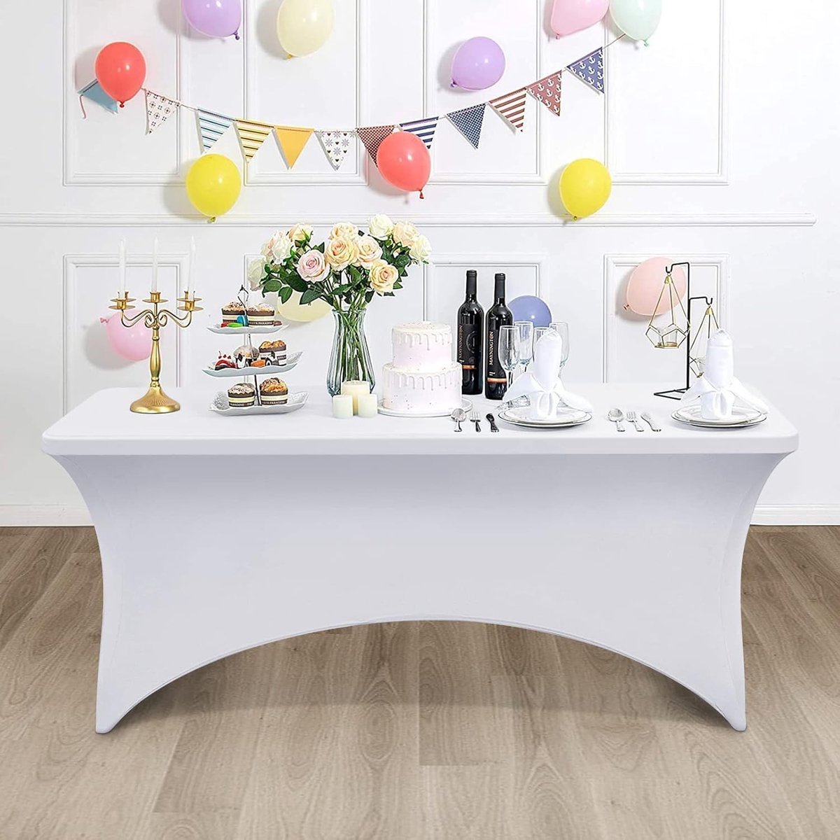 Omgoods - Set van 2 Rekbare Tafelkleden Geschikt voor Feesten en Evenementen