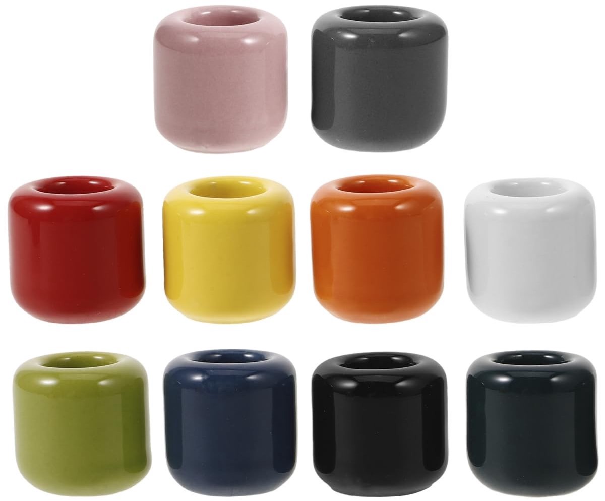 Omgoods - Set van 10 Keramische Kaarsenhouders voor Decoratie
