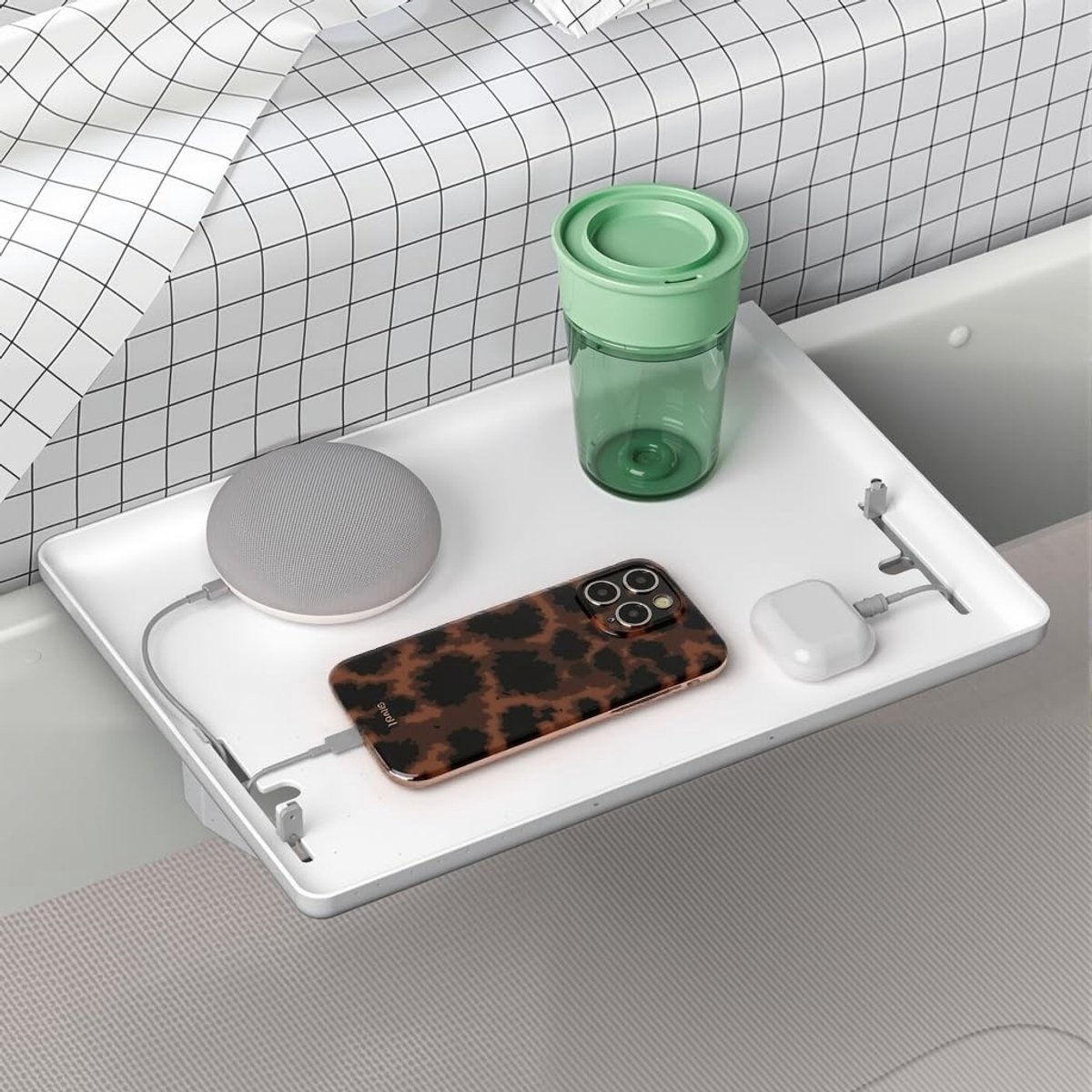 Omgoods - Nachtkastje met Kabelgoot voor Smartphone en Laptop