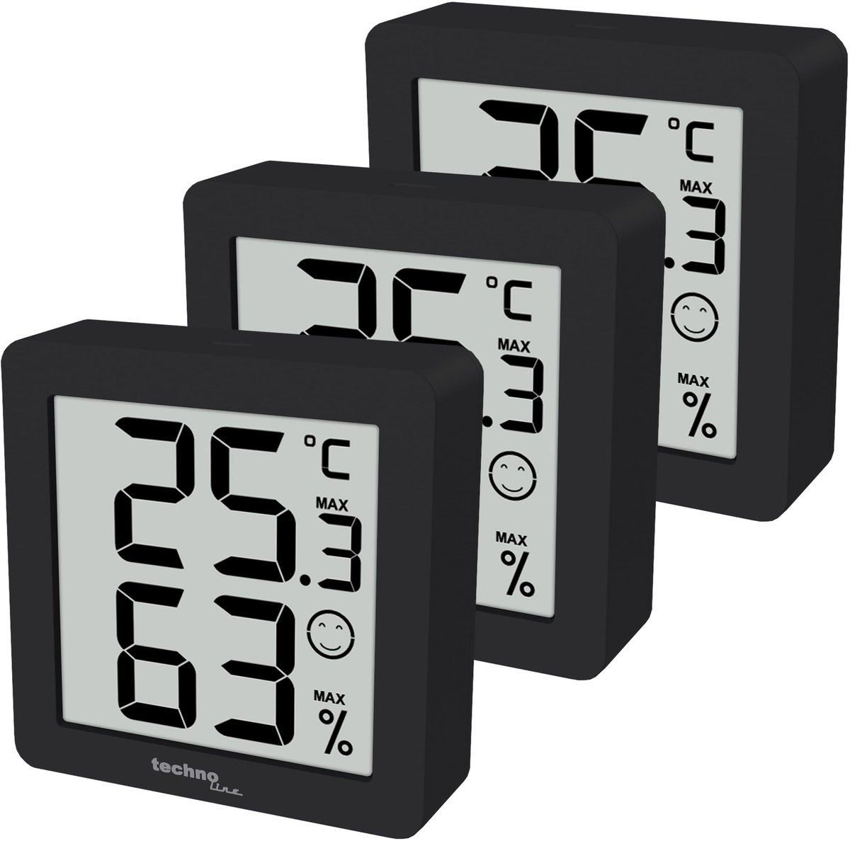 Omgoods - Set van 3 Thermometers en Hygrometers met Magneethouder