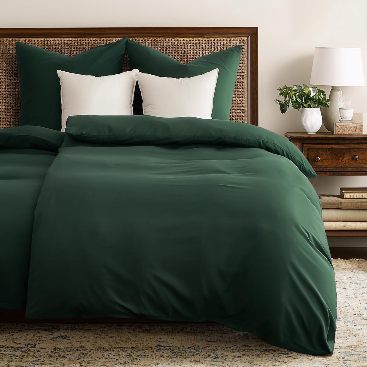 Omgoods - Bedlinnen Set 135x200 Groen met Kussenslopen 80x80