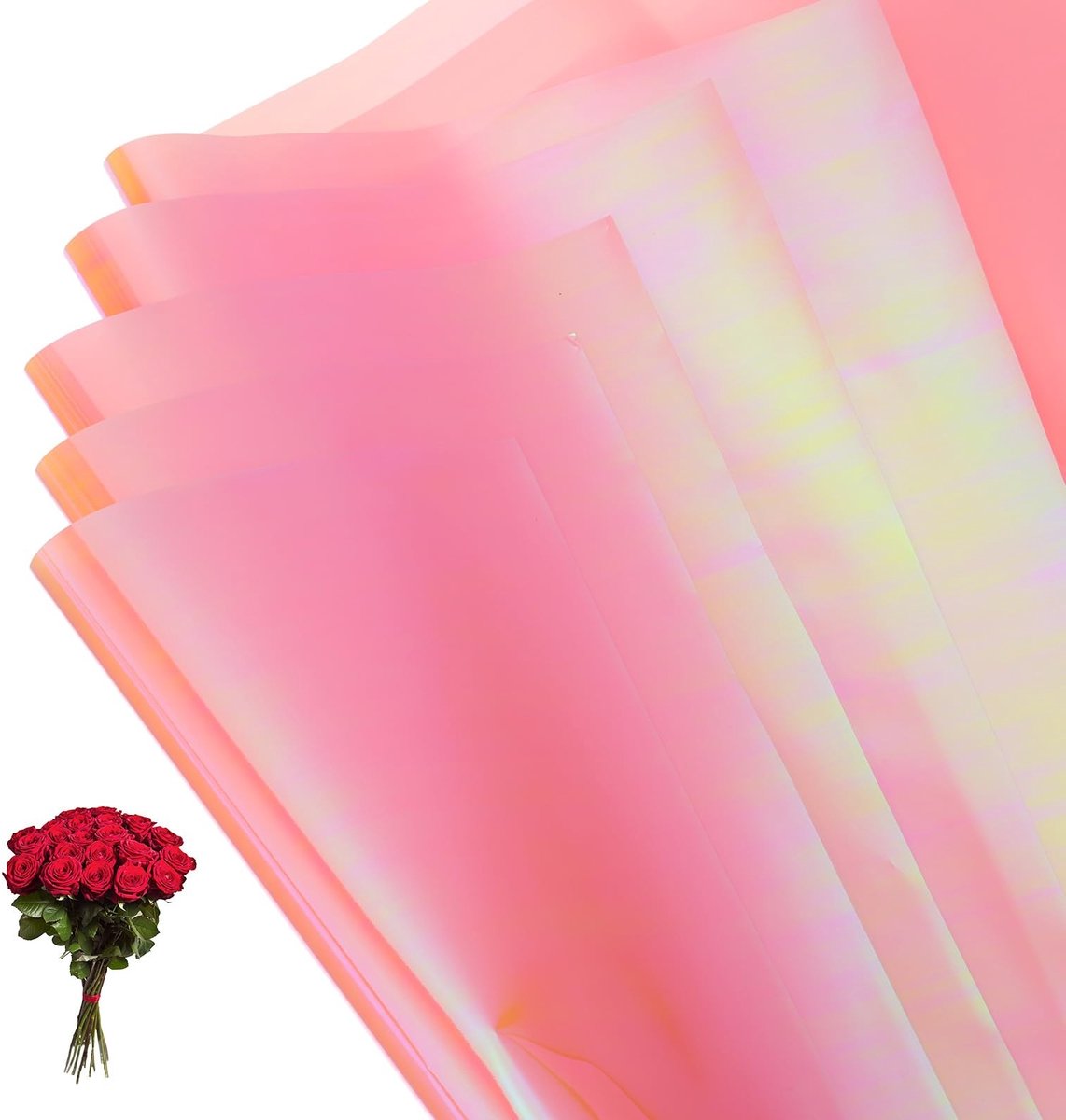 Omgoods - 10 Stuks Lichtroze Dubbelzijdig Bloemeninpakpapier voor Geschenken