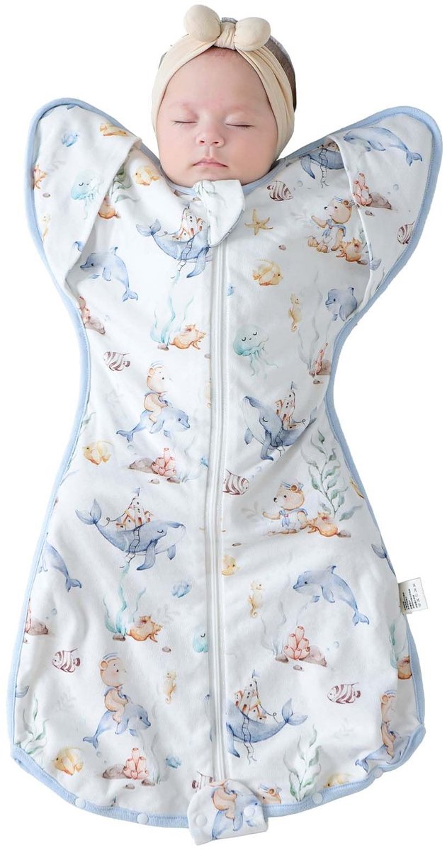 Omgoods - Baby Slaapzak, 0.5 TOG, Ademend en Veilig met Beenruimte voor 0-6 Maanden