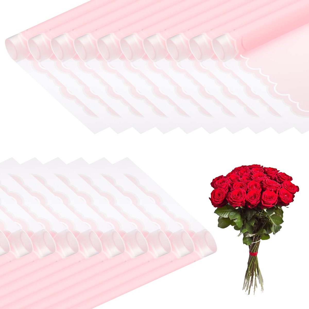 Omgoods - Waterdicht Bloemeninpakpapier, Set van 20 Vellen Roze