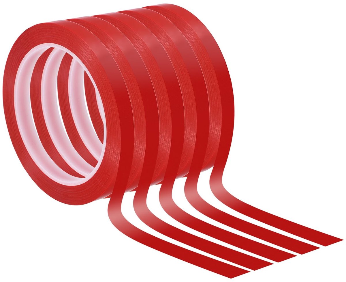 Omgoods - Tape voor Whiteboard in Rood, Set van 5 Rollen