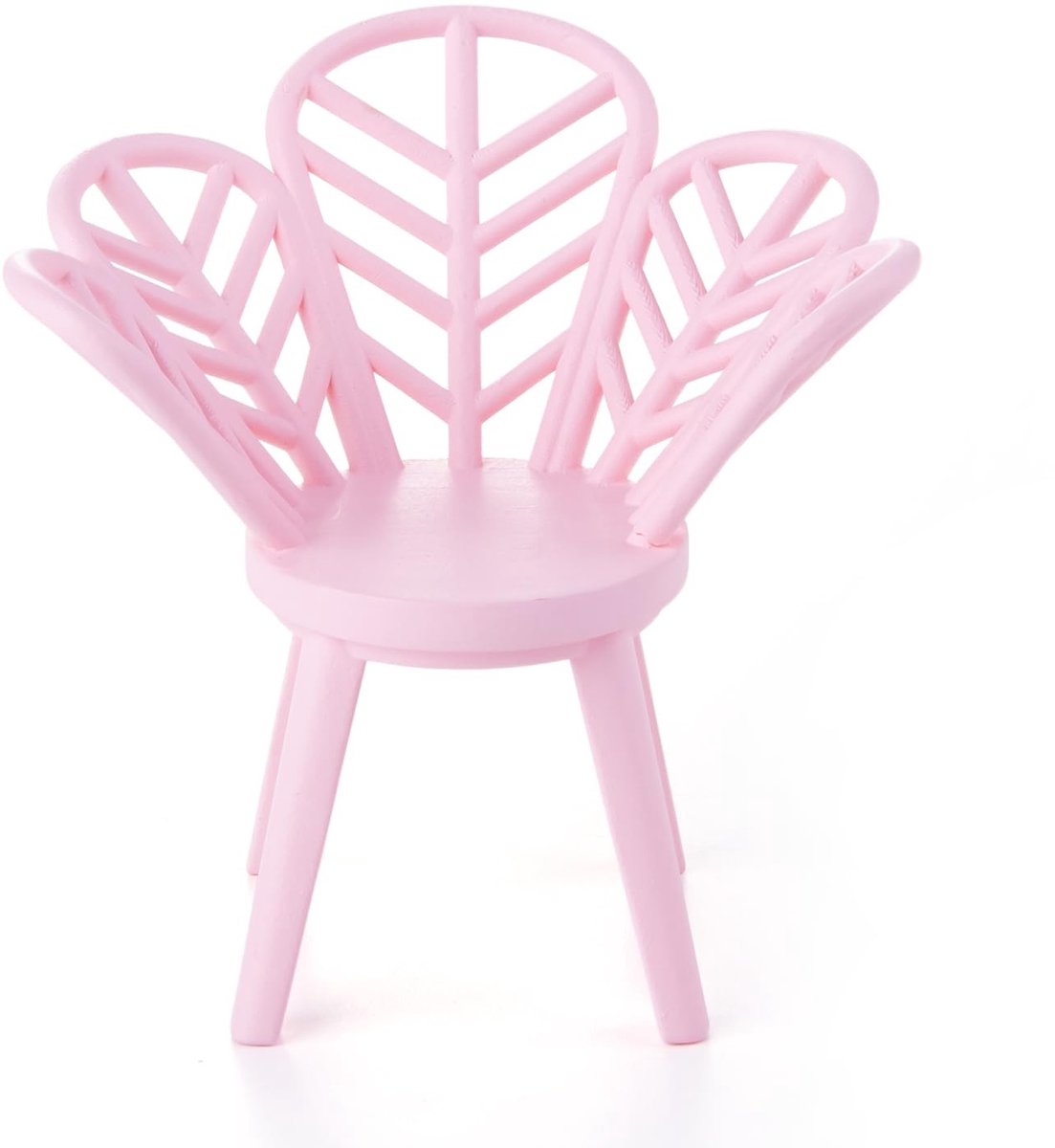 Omgoods - Miniatuur Stoel voor Poppenhuis, Creatieve 3D Geprinte Bloemvormige Stoel