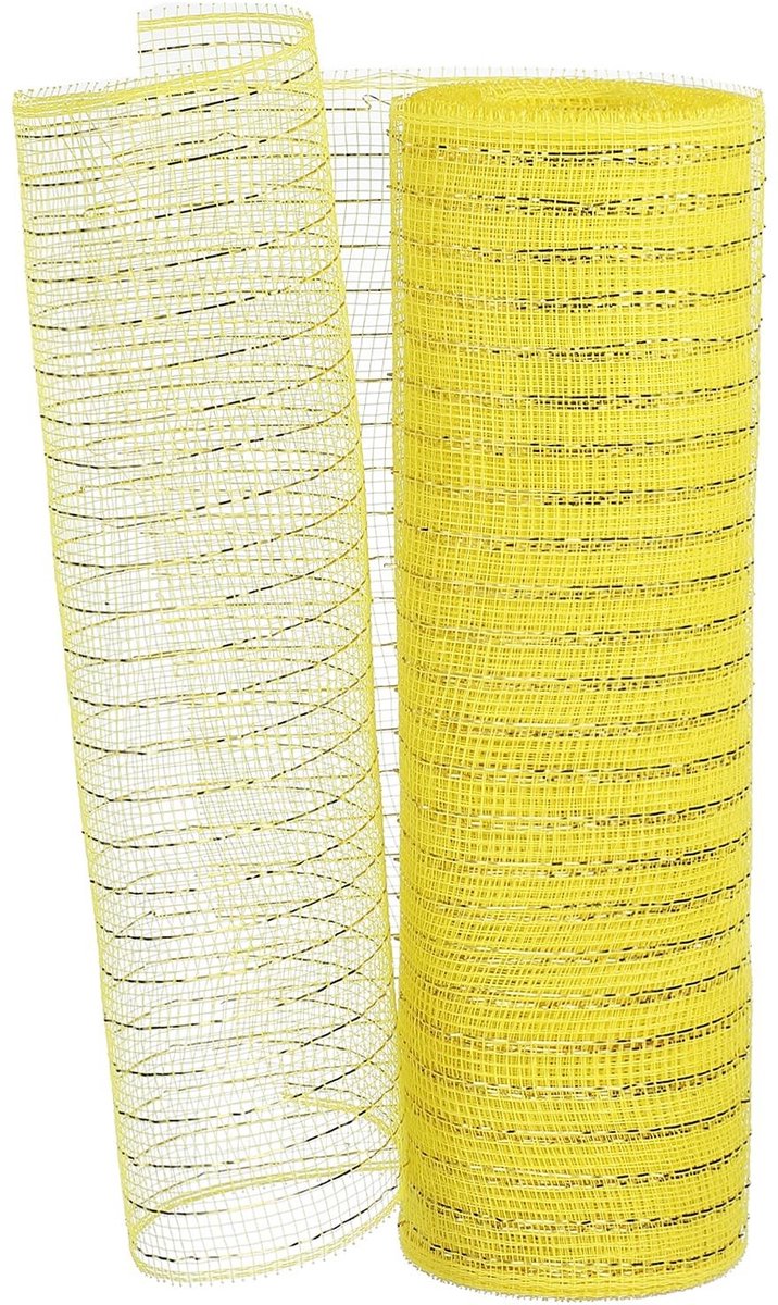 Omgoods - Decoratief Gaaslint 25,5 cm x 25,5 m Geel voor Kerstdecoratie