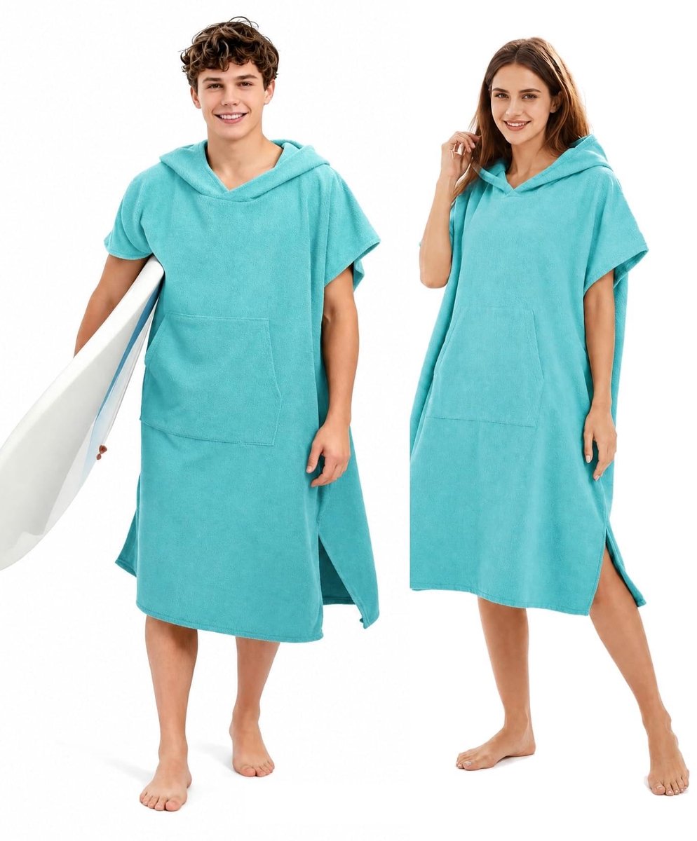 Omgoods - Surf Poncho voor Volwassenen - Sneldrogend Microfiber Bad Poncho met Kap