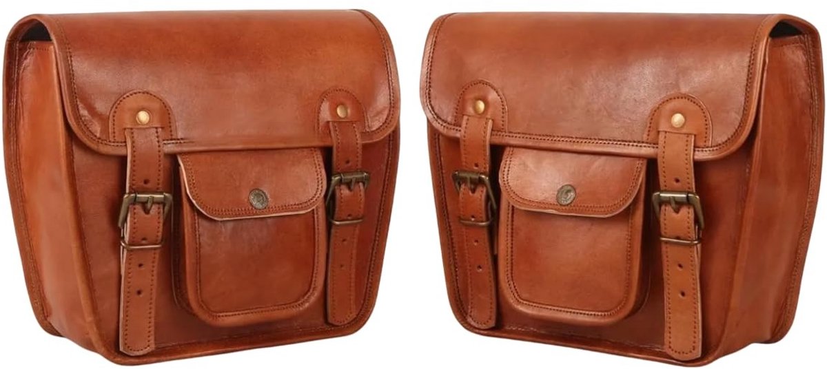 Omgoods - Set van 2 Leren Motor Tassen voor Fietsen en Motoren