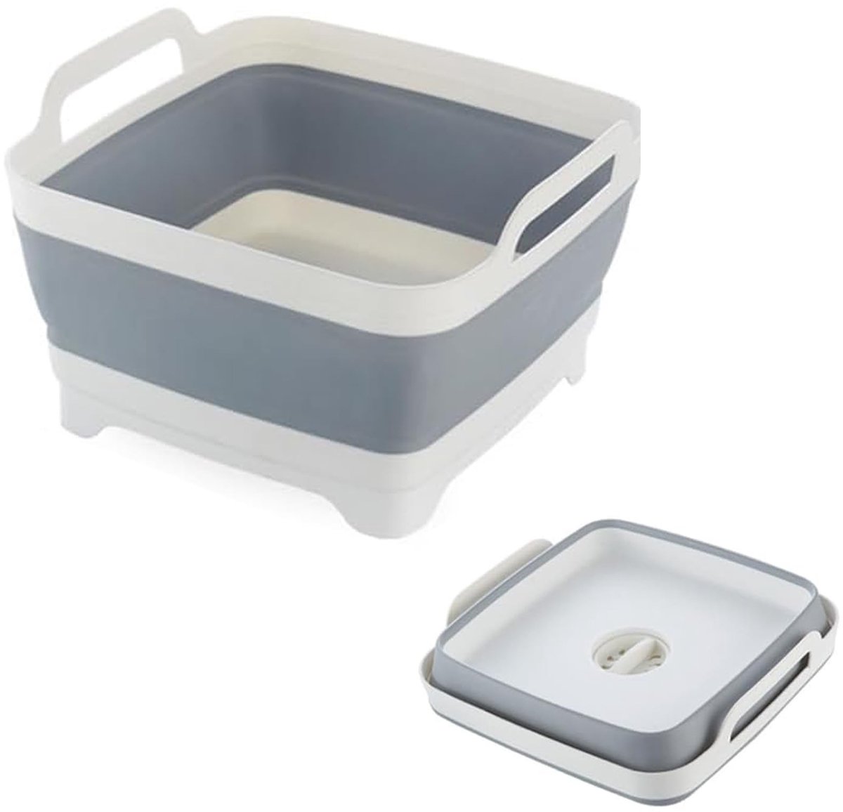 Omgoods - Vouwbare Afwasbak met Handvatten en Afvoer voor Camping