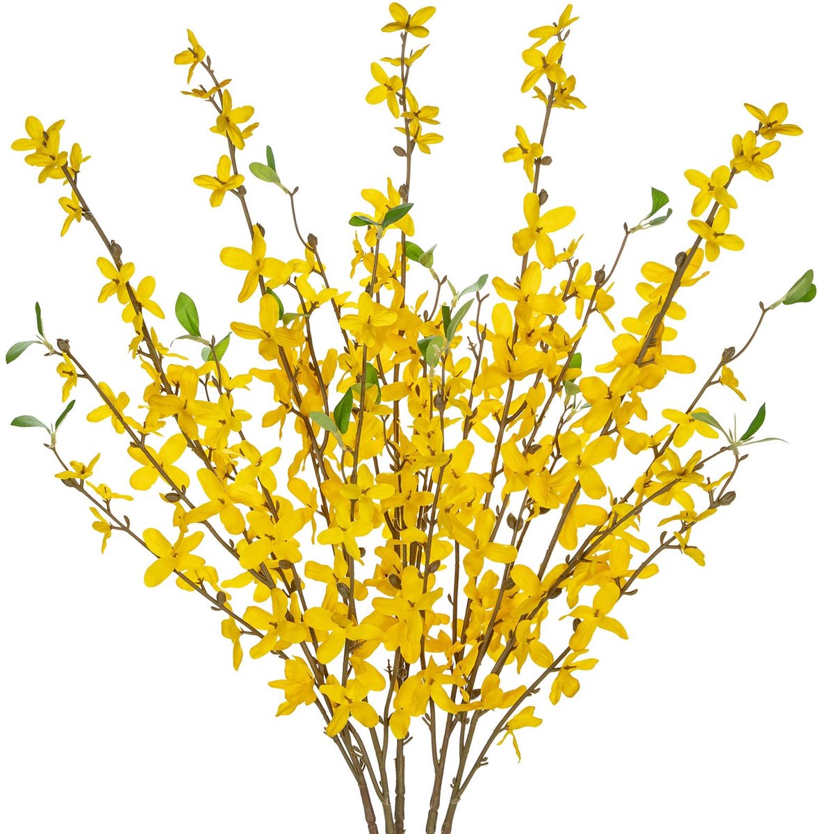 Omgoods - 5 Stuks Kunstbloemen Forsythia Takken Gele Bloemen voor Decoratie