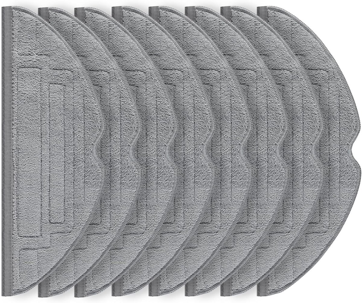8 stuks reinigingsdoeken voor Roborock S8 Pro Ultra robotstofzuiger, zilverionen microvezel, VibraRise 2.0, wisserdoek, accessoires (blauwgrijs)