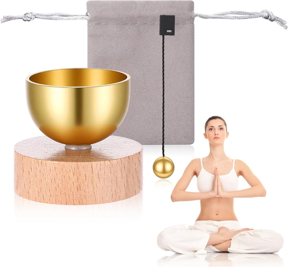 Klankschalen, met opbergzak, 7 chakras, voor meditatie, mindfulness, stress, meditatie, ontspanning