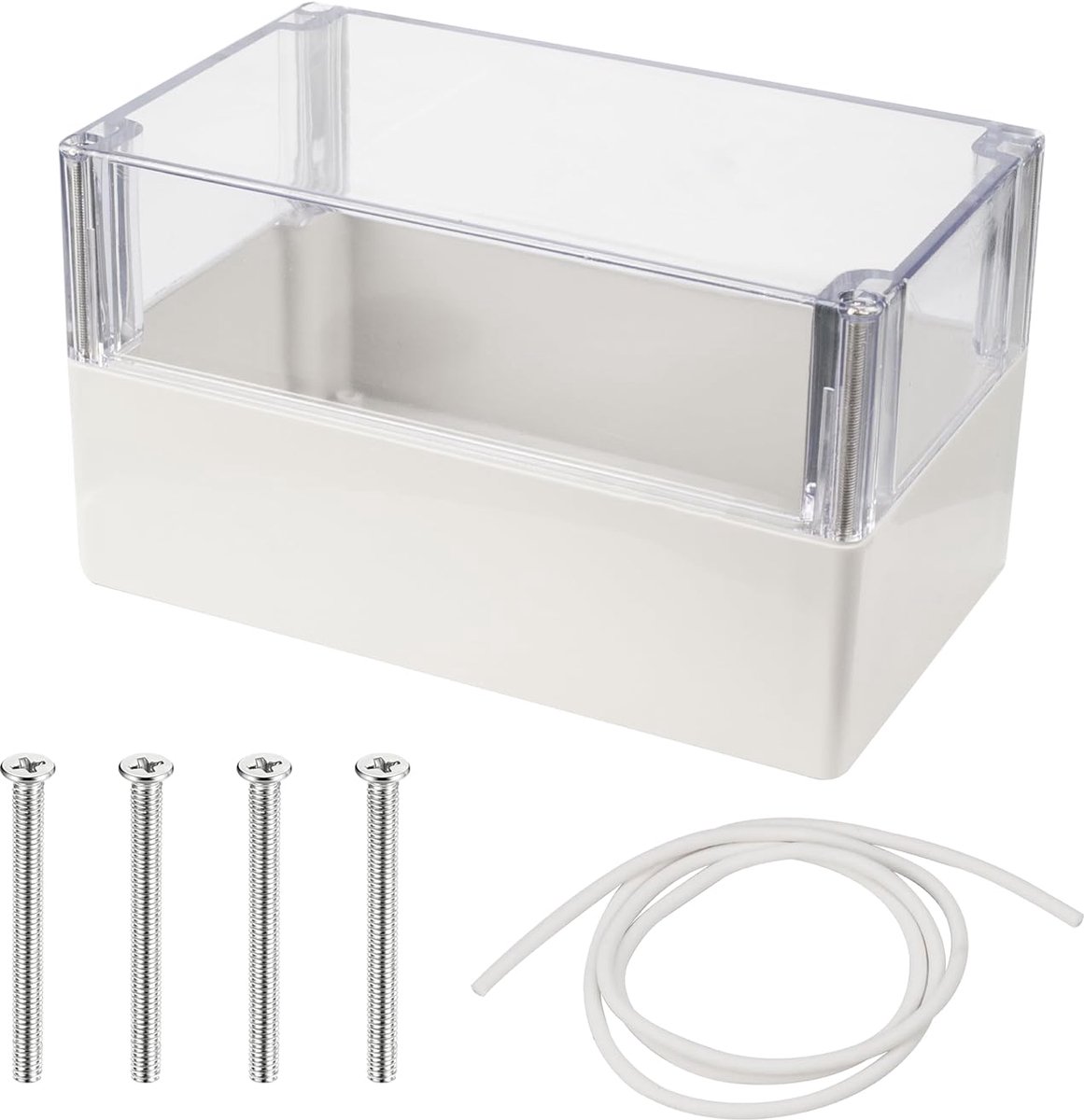 Waterdichte Aansluitdoos IP65, Kunststof, Lege Behuizing, Elektronische Behuizing, Projectbox, Verdelerdoos Met Transparant Deksel (200 X 20 X 113 Mm)