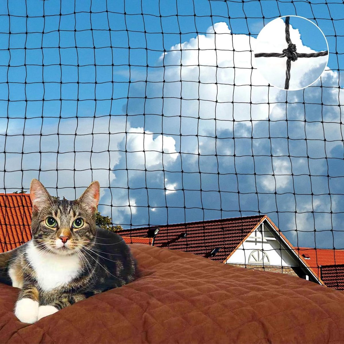 Kattennet Balkon - Dierennet Veiligheidsnet - Katten Veilig Houden - Draadversterkt Polyethyleen - 8 x 3 m - Transparant