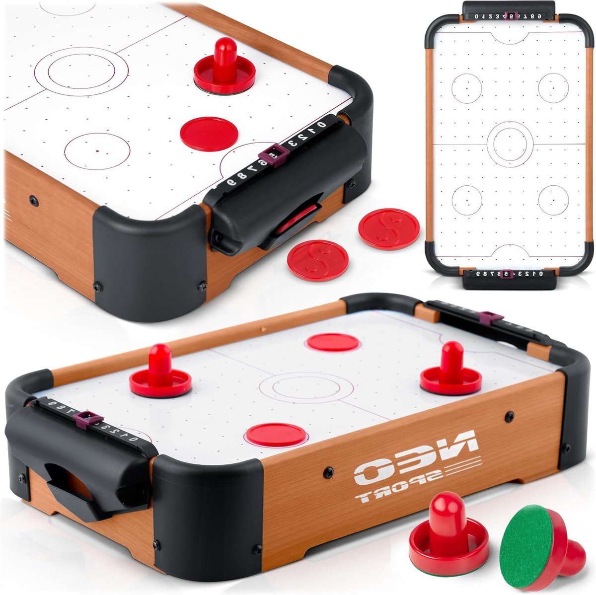 Airhockey Tafel - Speeltafel Airhockey - Spelplezier Beleven - Luchtstroomsysteem - 38 x 215 x 7 cm - Zwart
