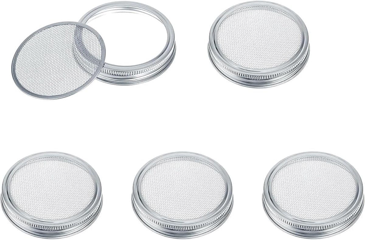 5 stuks, kiemglazen deksel 86 mm, kiemglazen deksel, kiemdeksel, kiemdeksel, zeefdeksel, voor potten, inmaakpotten, groeiende kiemen, zaad, kiemapparaat, kiemsysteem, kiemsysteem, kiemen