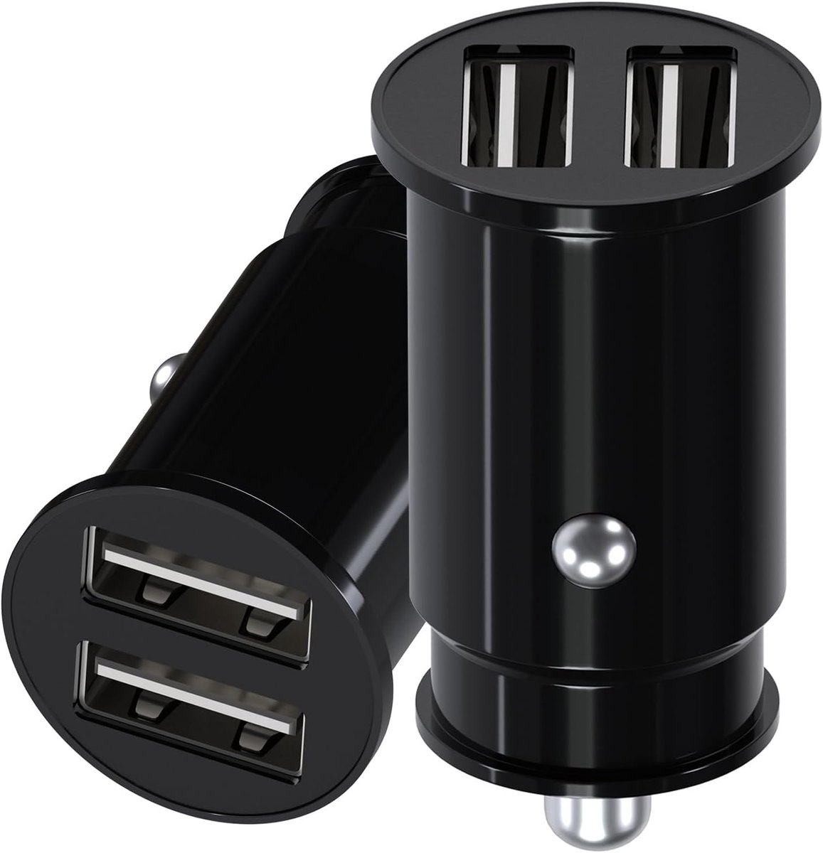 Multi Compacte 2.0 Auto Oplader [2 Stuks] Lader Dual USB Port Sigaretten Aansteker Adapter Compatibel met Elektronische Apparaten