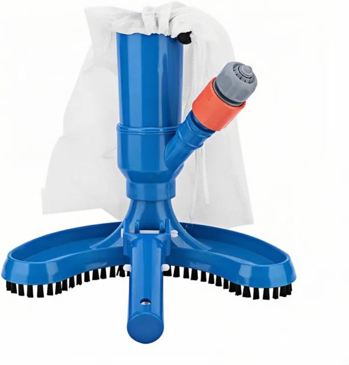 Handmatige zwembadstofzuiger met zak, universele aansluiting Ø 2,8 cm, voor tuinslang, reinigingsset voor zwembaden, vijvers (handvat niet inbegrepen)