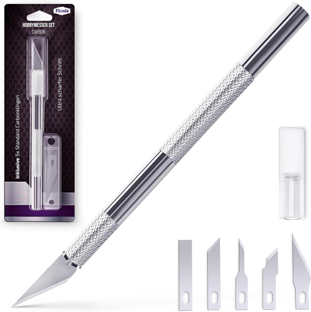 Scalpel set met 5 vervangende messen - Hobby mes - Ultra scherp - Voor precisie snijden - ShopVlot