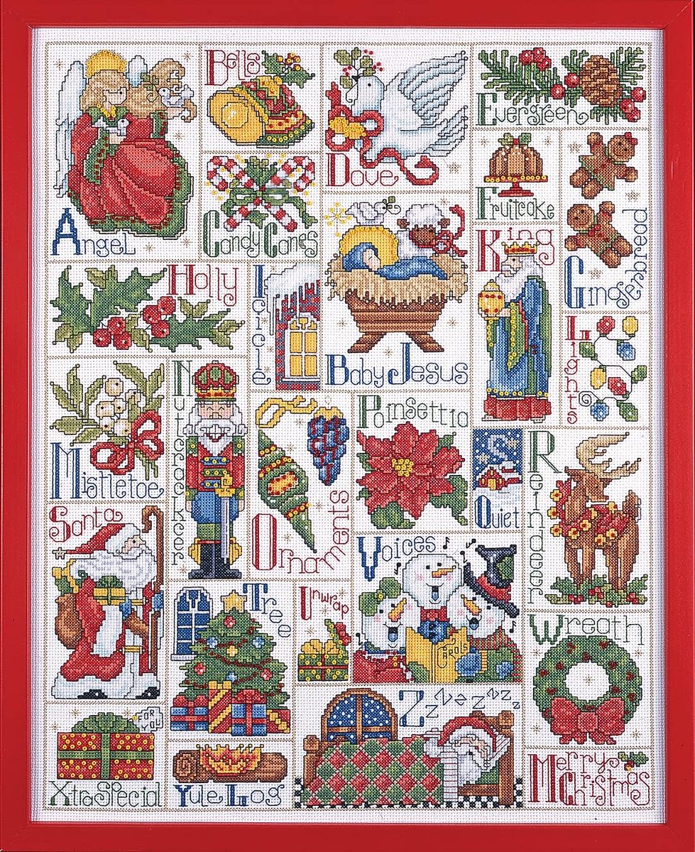Works Crafts kruissteek borduurpakket Kerstmis ABC, telpatroon