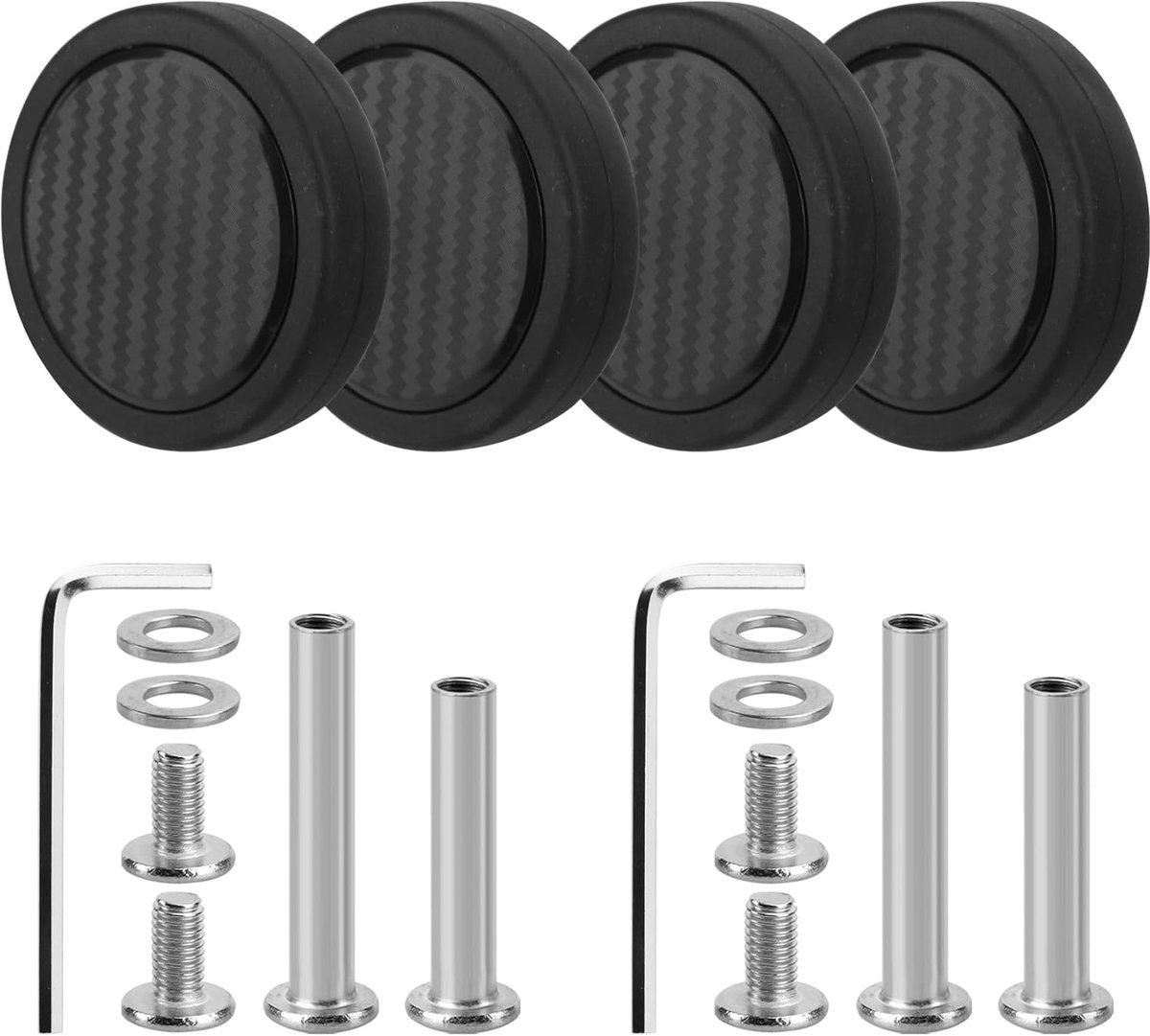 4 stuks koffer vervangende dubbele wielen, 55mm slijtvaste bagagewielen vervanging met lagers reservewieltjes kit voor versleten kofferwielen (zwart)